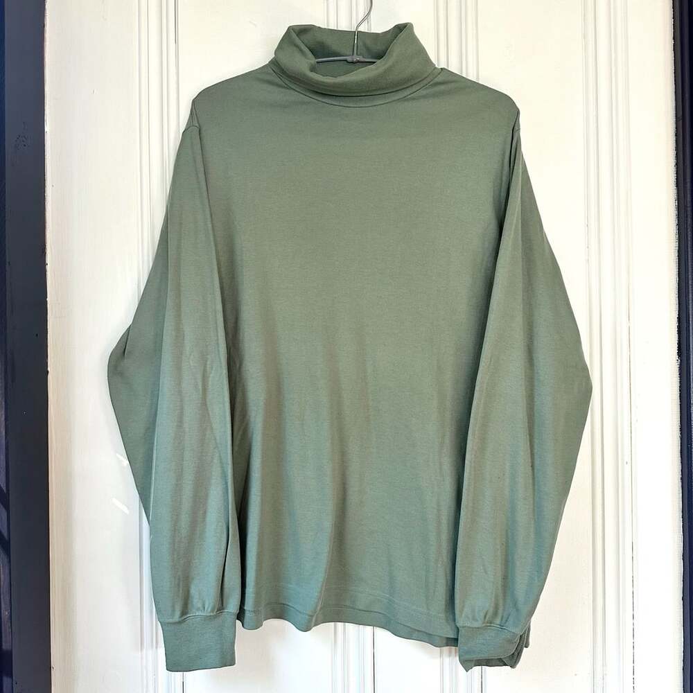 Lot of 3 Vintage L/XL 1990s Long-sleeve Mock-neck Tops, Solid, Plaid, & Check - Picture 4 of 10